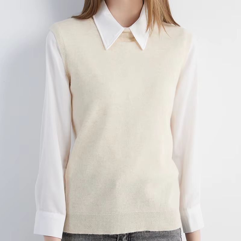 Pull femme gilet tricots pulls 100% laine chandails printemps automne Vintage tricot vêtements hauts
