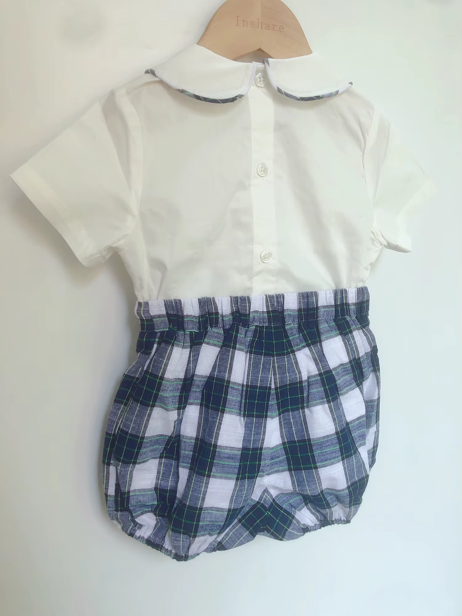 Costume britannique pour garçons, chemise en pur coton, Style espagnol, Prince, Plaid bleu, beau Bou