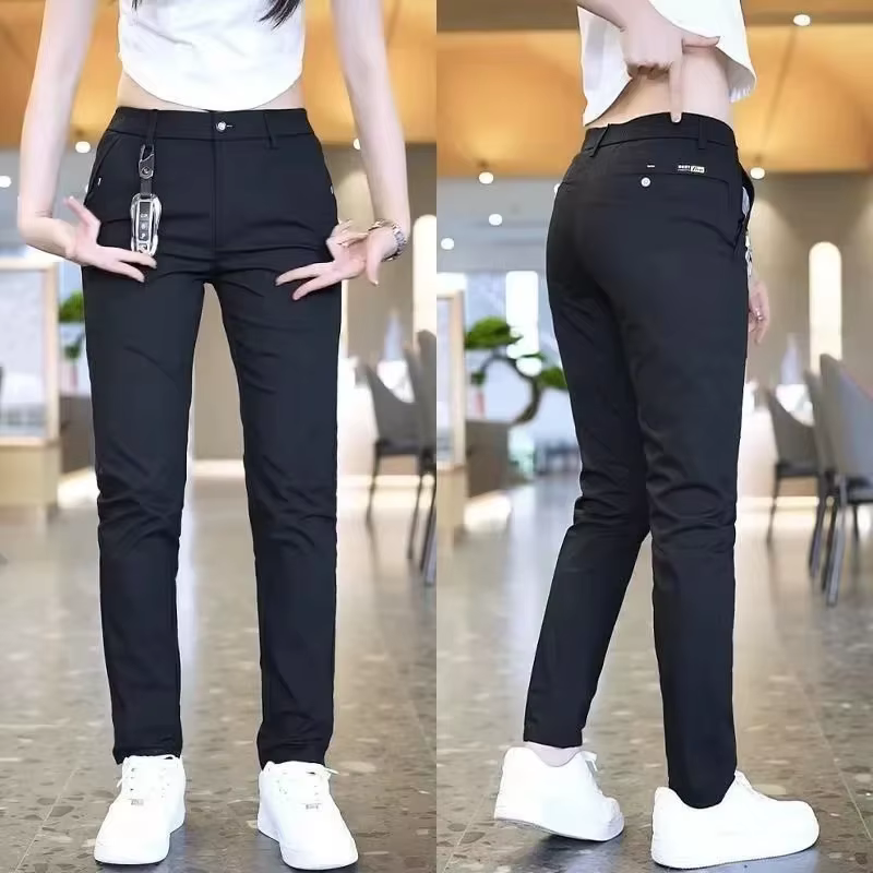Pantalons décontractés pour hommes, mode coréenne, Slim Fit, haute qualité, taille élastique, droits