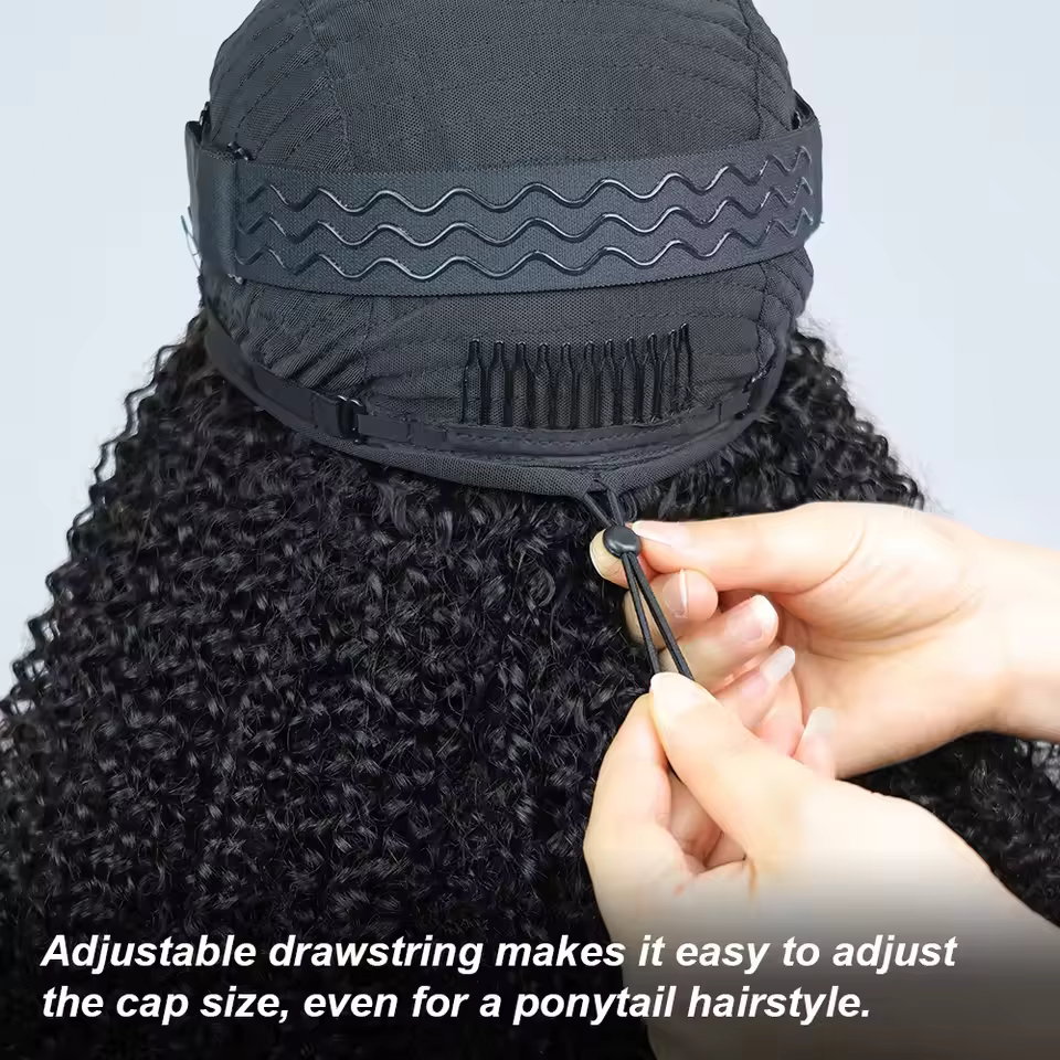 Mise à niveau 3 en 1 demi-perruque avec cordon de serrage sans couture Clip Ins Flip sur crépus bouc