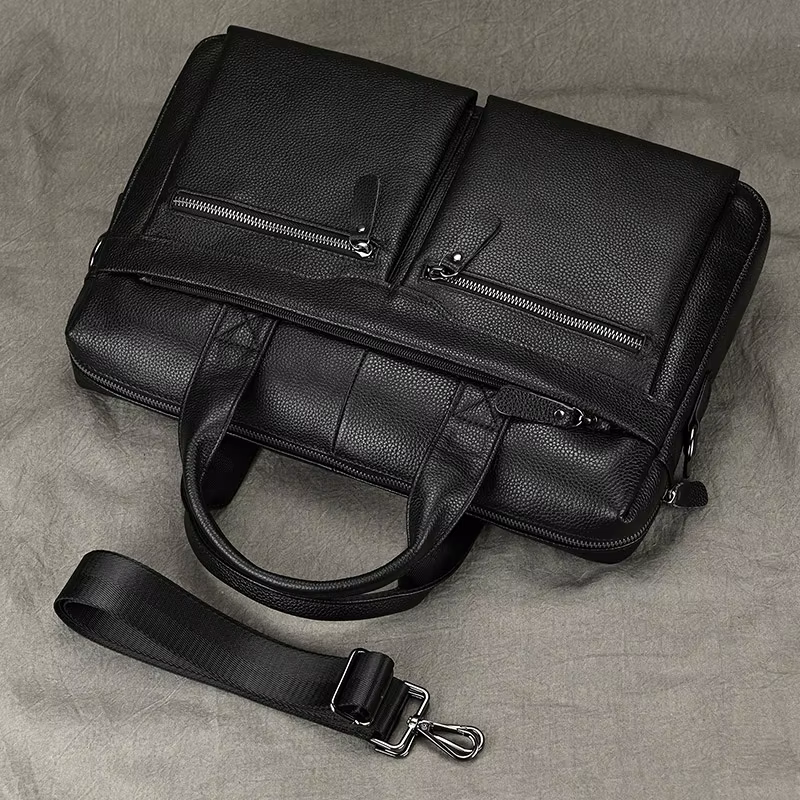 Luufan-Sac à main en cuir véritable pour homme, sac à bandoulière, sac à main pour ordinateur portab