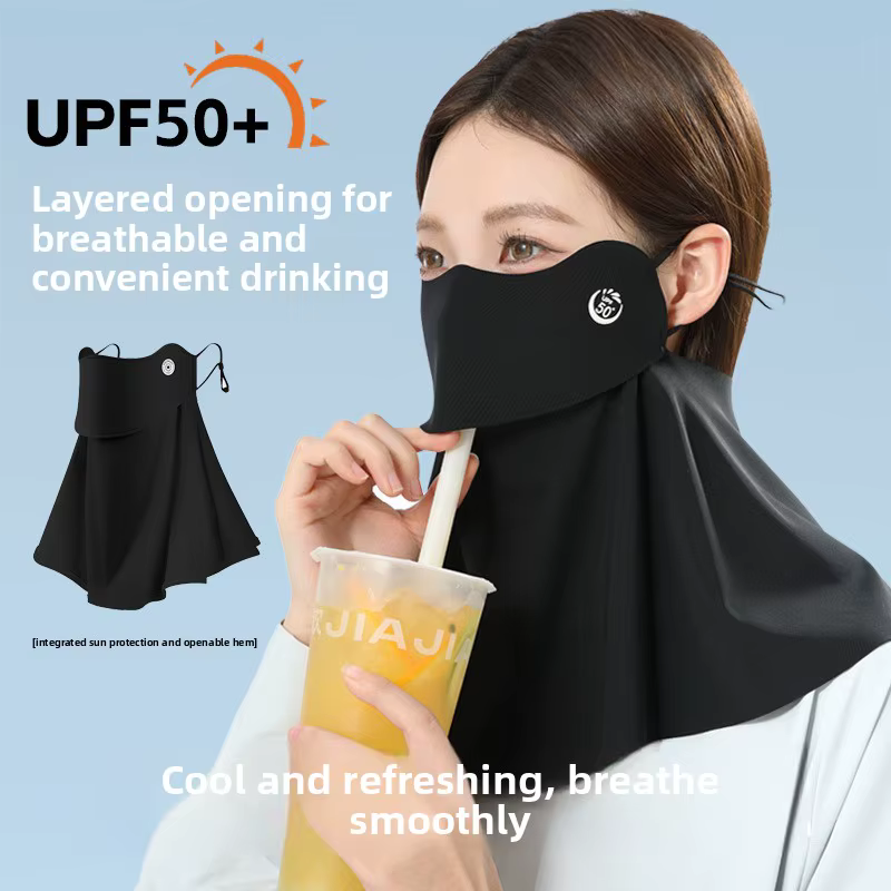 Masque en soie glacée respirant et pare-soleil pour le cou, protection UV, sans trace, idéal pour le