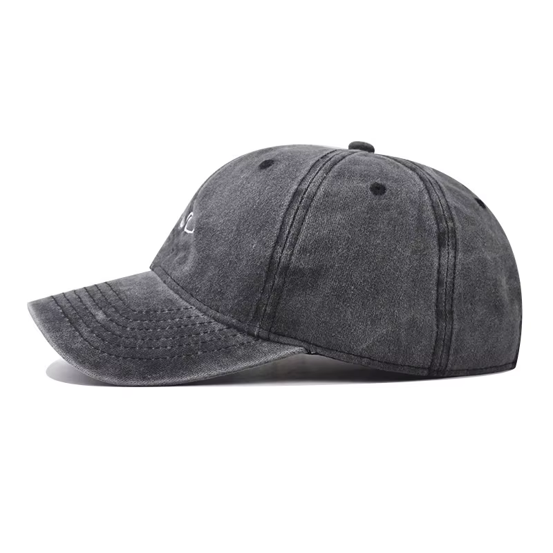 Casquette de Baseball brodée d'ondulation ondulée, couleur unie, en coton lavé, chapeaux de papa sim