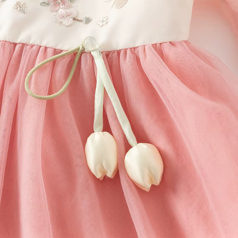 Fur ses-Robe Hanfu de style chinois pour enfants, robe en maille pour enfants, robe douce pour bébés