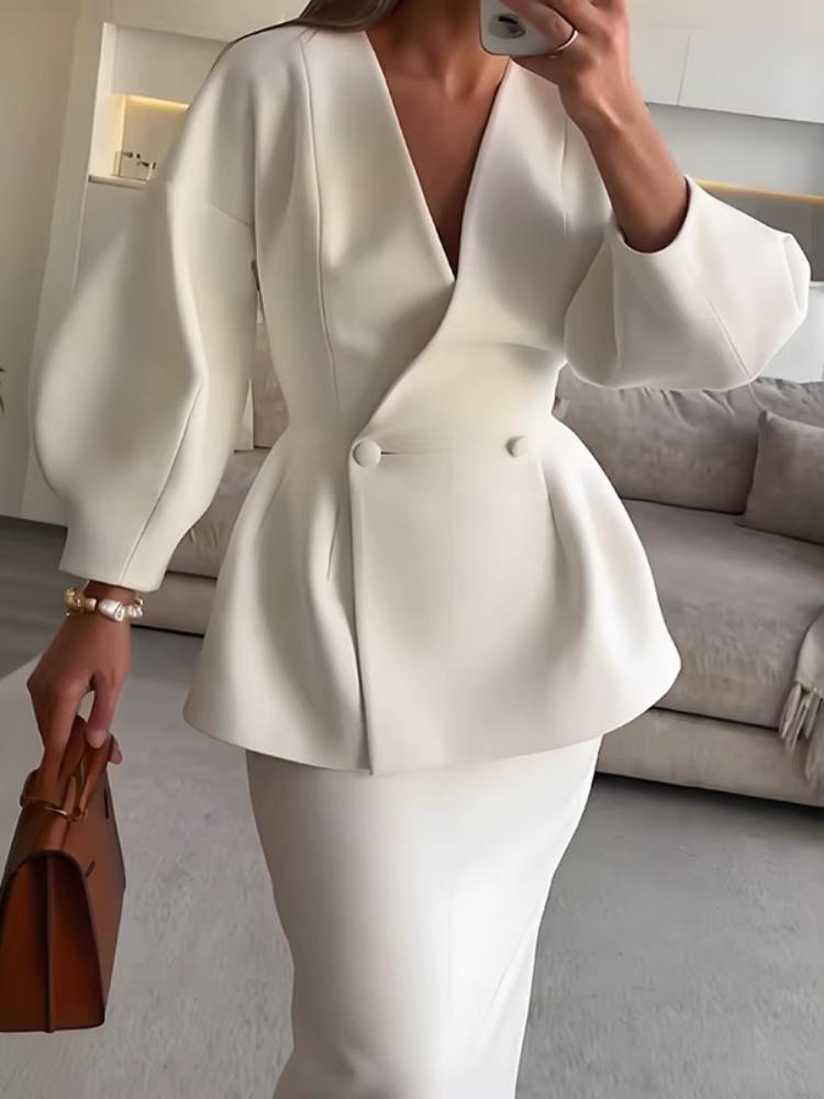 Ensemble de vêtements pour femmes, commerce extérieur européen et américain, à la mode, couleur unie