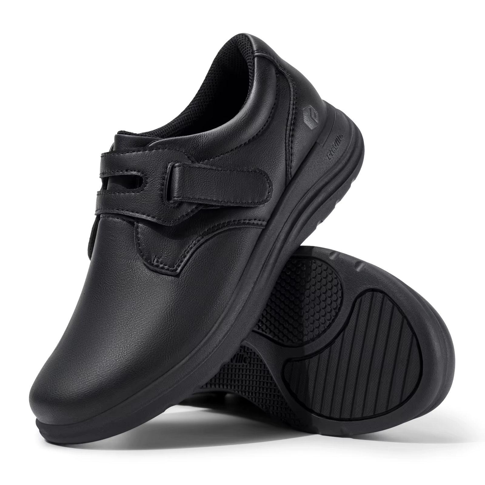 FitVille chaussures en cuir pour femmes chaussures pour diabétiques Extra larges chaussures de march