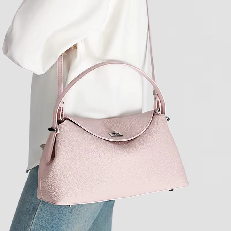 Sac de shopping décontracté de grande capacité en cuir de vache de haute qualité pour femmes, sac à 