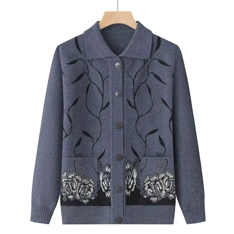 Pull cardigan à manches longues avec boutons pour femmes, manteau chaud, vêtements pour femmes, mère