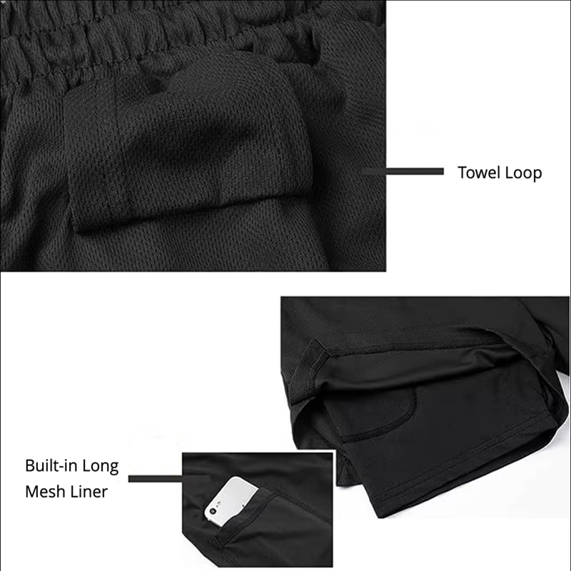 Short multi-poches pour hommes, short de Fitness, décontracté, sport de plage, doublé, slim, Style q