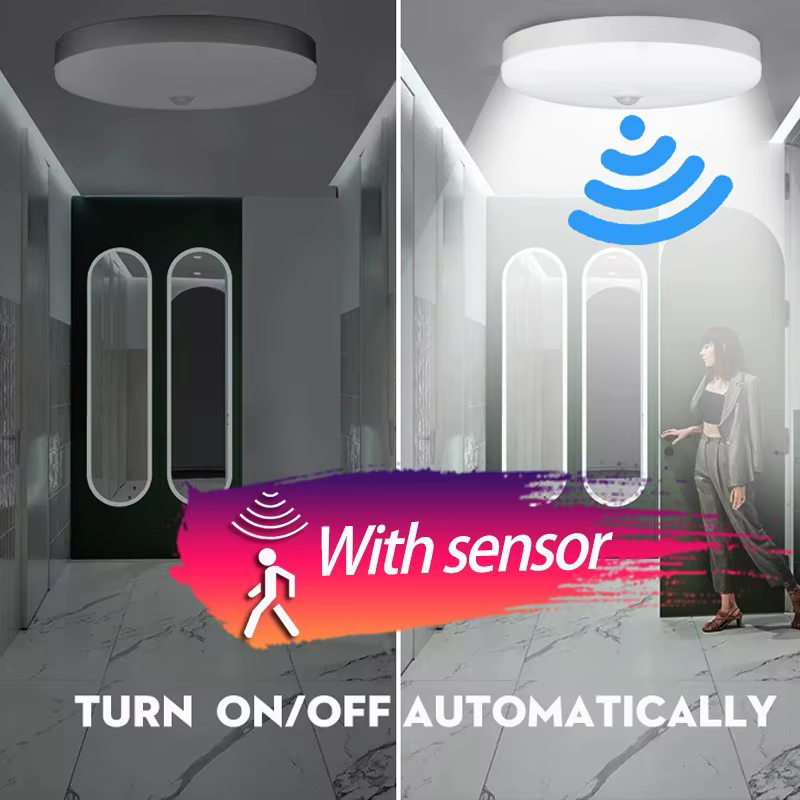 Plafonnier LED intelligent avec capteur de mouvement humain, luminaire décoratif de plafond, idéal p
