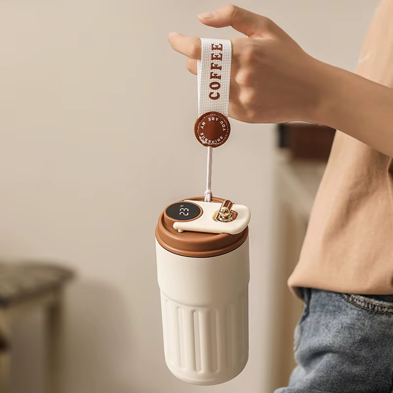 Bouteille Thermos de 450ml, affichage intelligent de la température, tasse sous vide en acier inoxyd