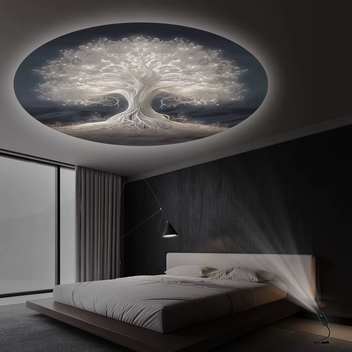 Projecteur d'arbre de vie, veilleuse USB, lumière ambiante, adapté à la décoration de plafond et de 