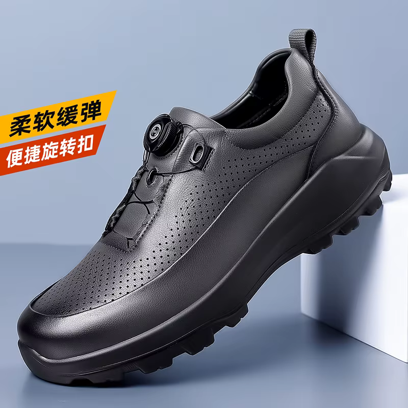 Chaussures à plateforme à bouton rotatif pour hommes, mode décontractée, chaussures de sport de créa