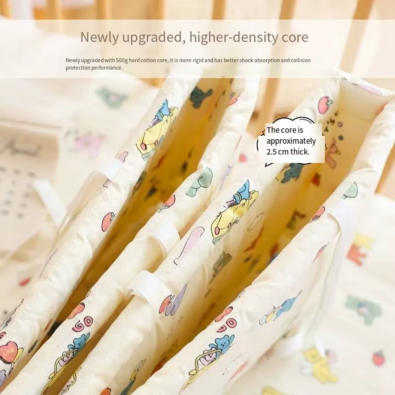 Clôture de berceau pour bébé, sac en coton doux, bande Anti-collision, clôture de lit une pièce pour