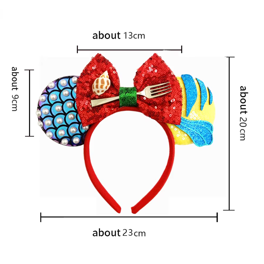 Bandeau oreilles de souris, nœuds à paillettes de dessin animé, fête d'anniversaire, noël, Halloween