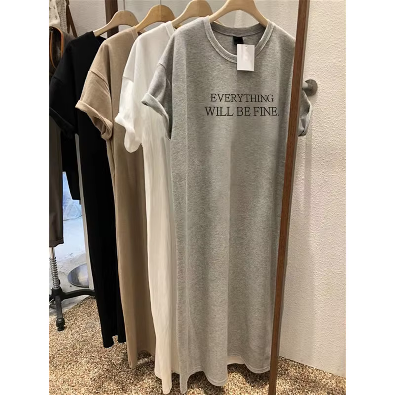 Robe d'été fine, grande taille, ample, manches courtes, pour femmes, nouvelle lettre imprimée, Simpl