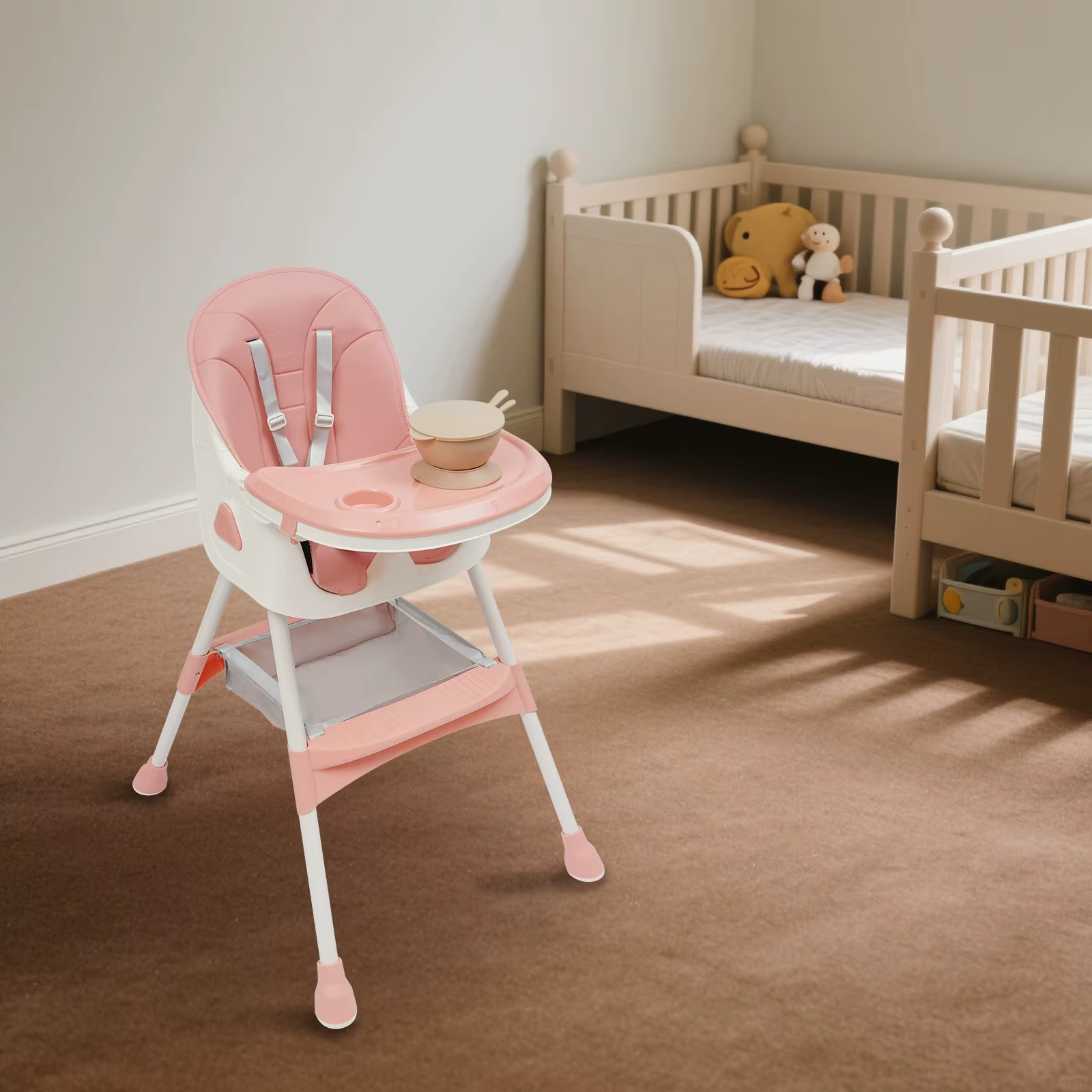 Chaise haute 2-en-1 pour bébé et enfant, avec repose-pieds, chaise haute combinée, siège haute pour 