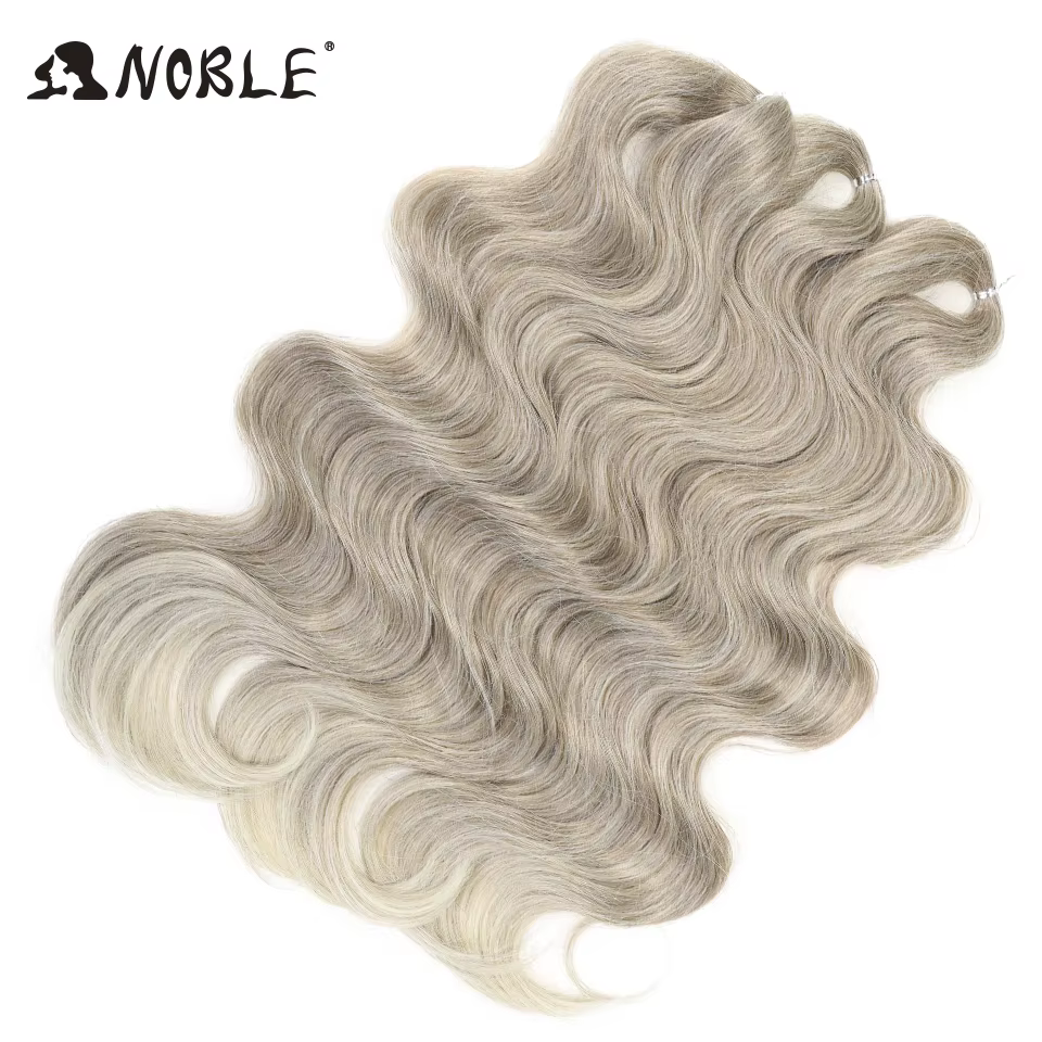 Tresses synthétiques ondulées au crochet-Noble, extensions de cheveux blonds ombrés, queue de cheval