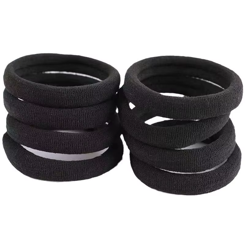 Bandes de cheveux noires pour femmes et filles, chouchous en caoutchouc à haute élasticité, porte-qu