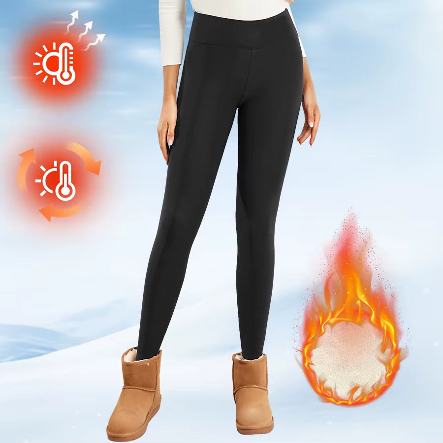 Leggings en polaire pour femmes, pantalons évasés épais, collants thermiques taille haute, contrôle 