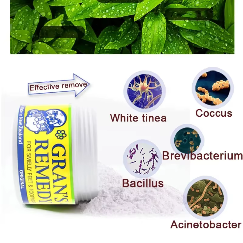 Grans Remedy-Poudre naturelle pour les pieds, 3 pièces, pour homme, femme, enfant, éblla sueur, acti