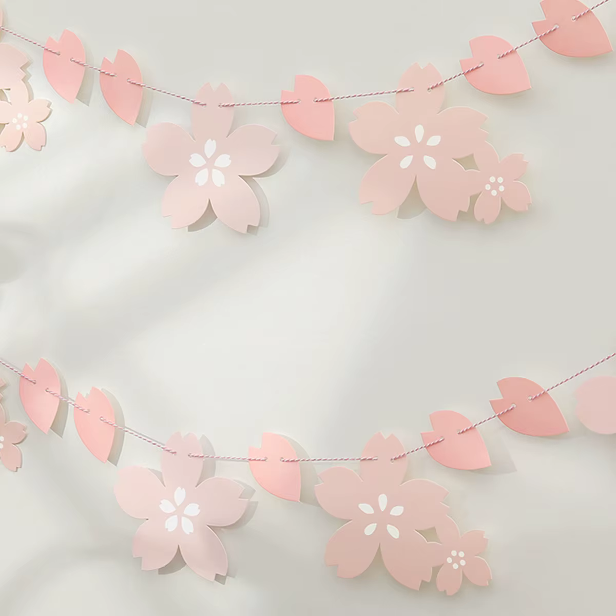 Drapeau rose en fleurs de cerisier, 1 pièce, décoration de fête, aménagement mural de salle