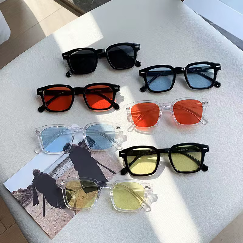 Lunettes de soleil rétro 2026 Y2K, verres colorés, monture carrée, protection UV400, style coréen te