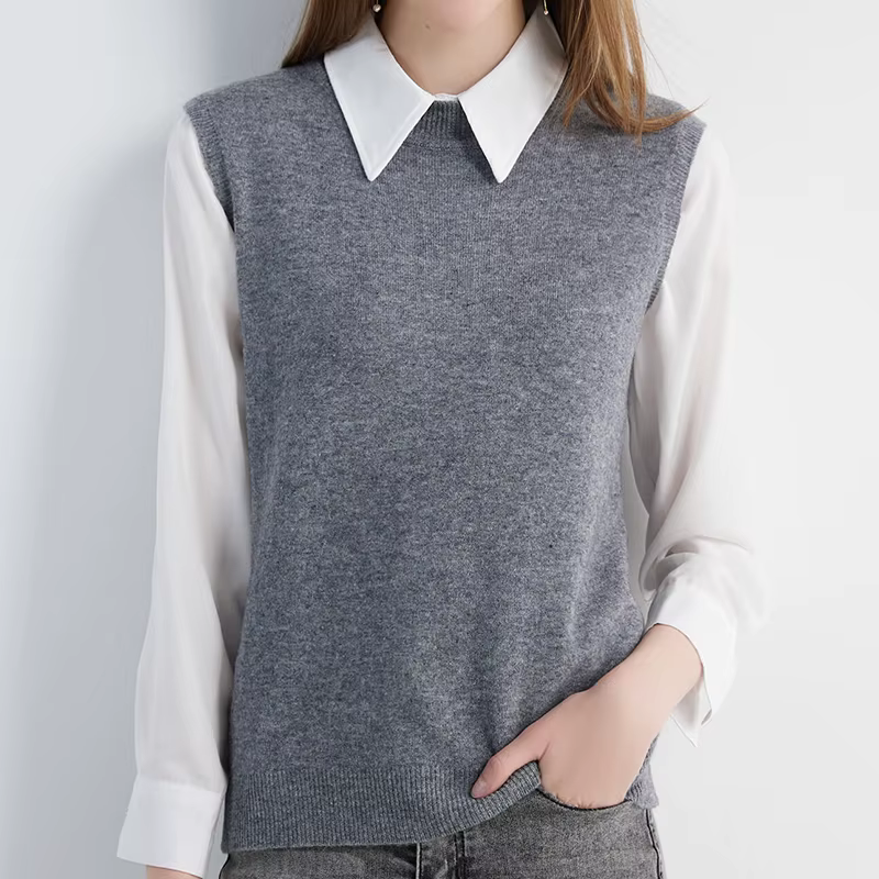 Pull femme gilet tricots pulls 100% laine chandails printemps automne Vintage tricot vêtements hauts