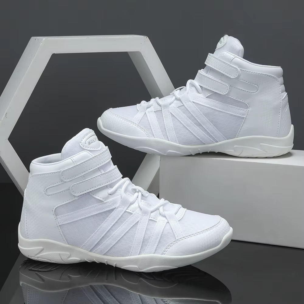 BAXINIER Chaussures de cheerleading blanches montantes légères pour filles, baskets de compétition p