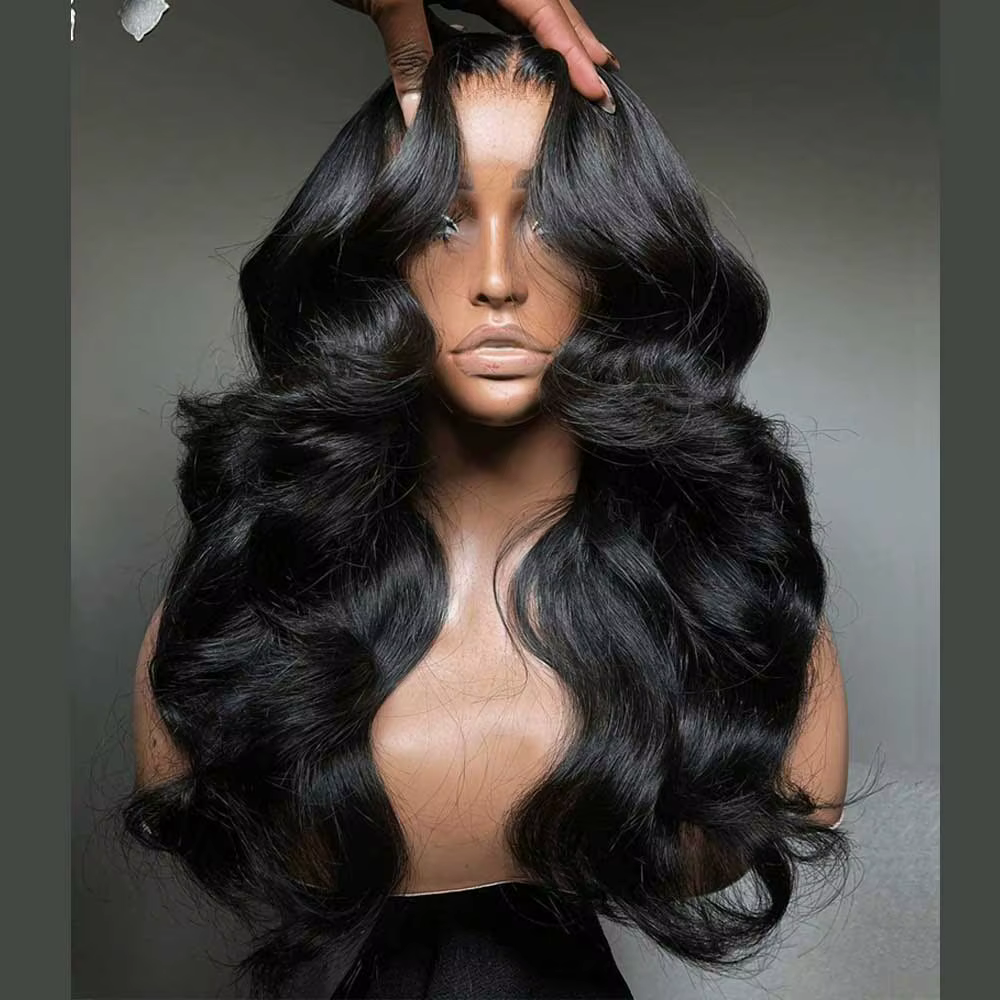 250% sans colle perruque vague de corps perruques de cheveux humains pré coupé 13x4 13x6 HD dentelle