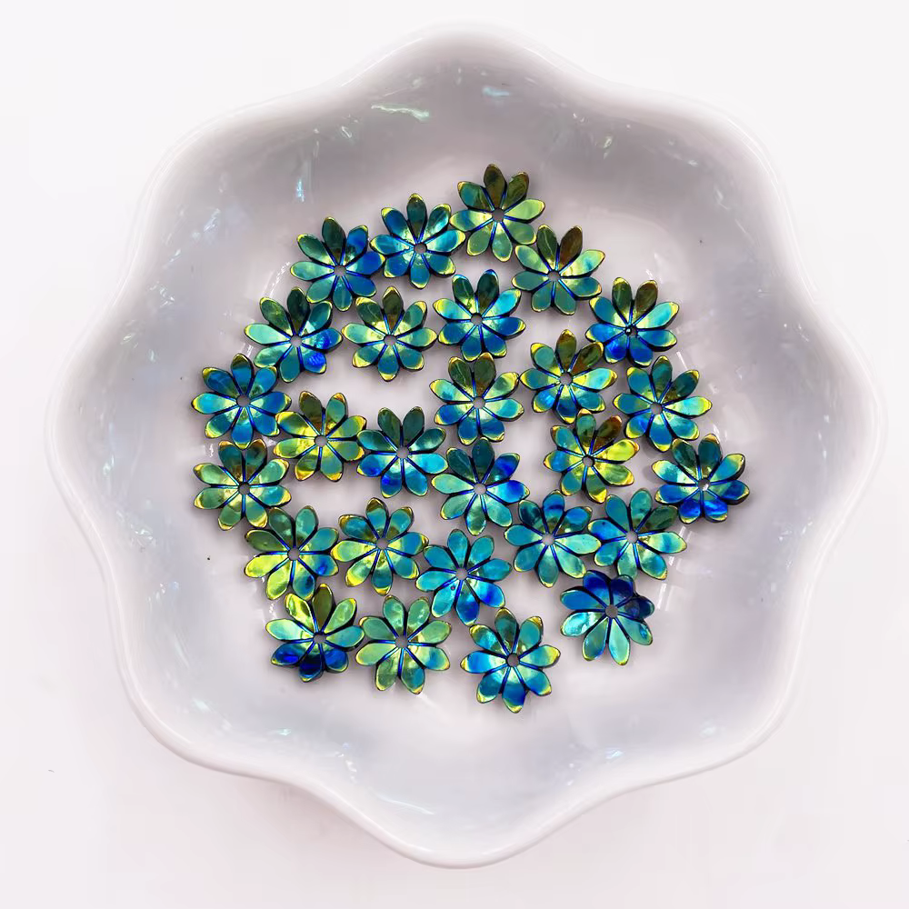 Strass brillant pour Nail Art, 40 pièces, 10mm, fleur 3D, 1 trou, boutons, applications, scrapbookin