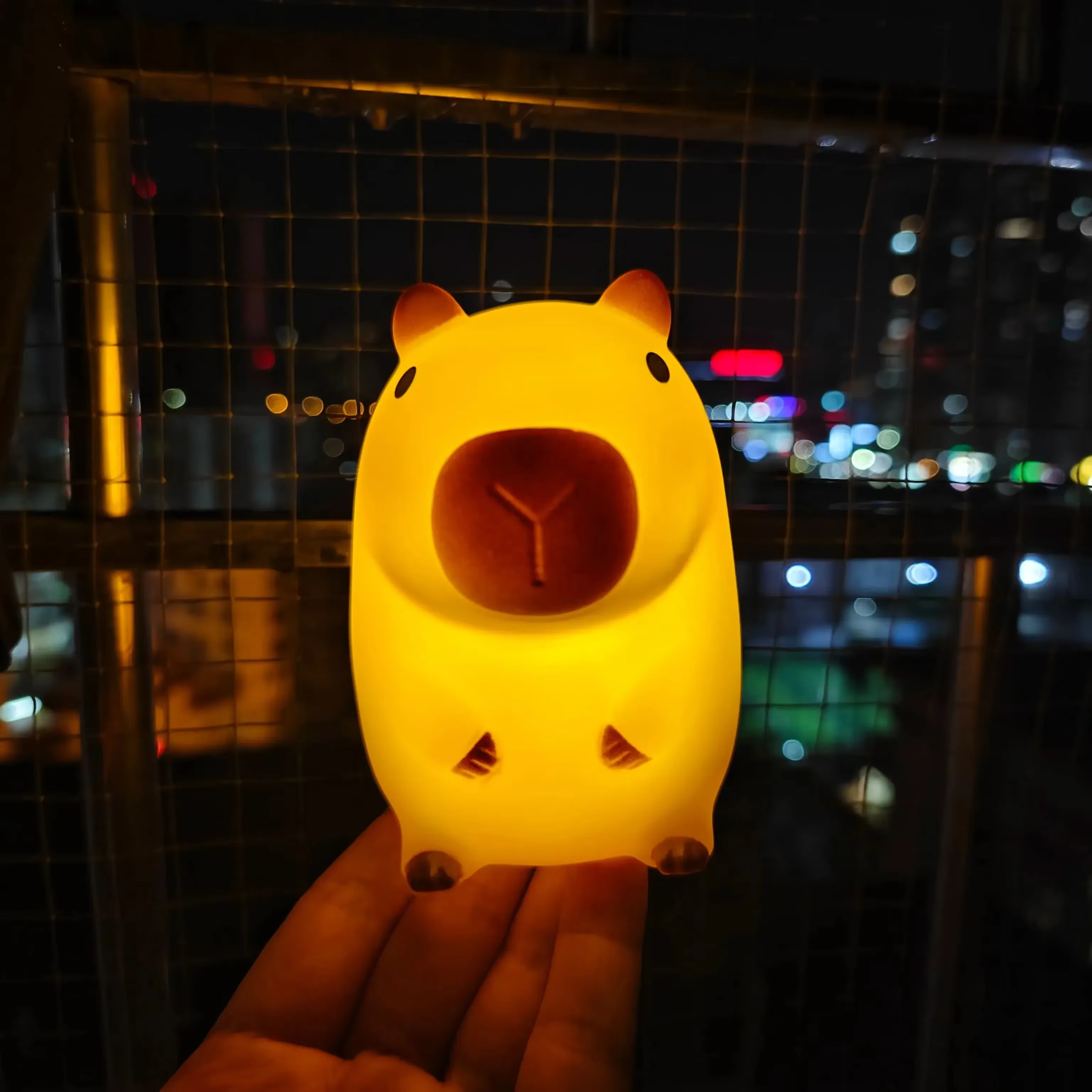 Mignon animal Capybara veilleuse mignon dessin animé Silicone créatif chevet sommeil nuit lampe pour