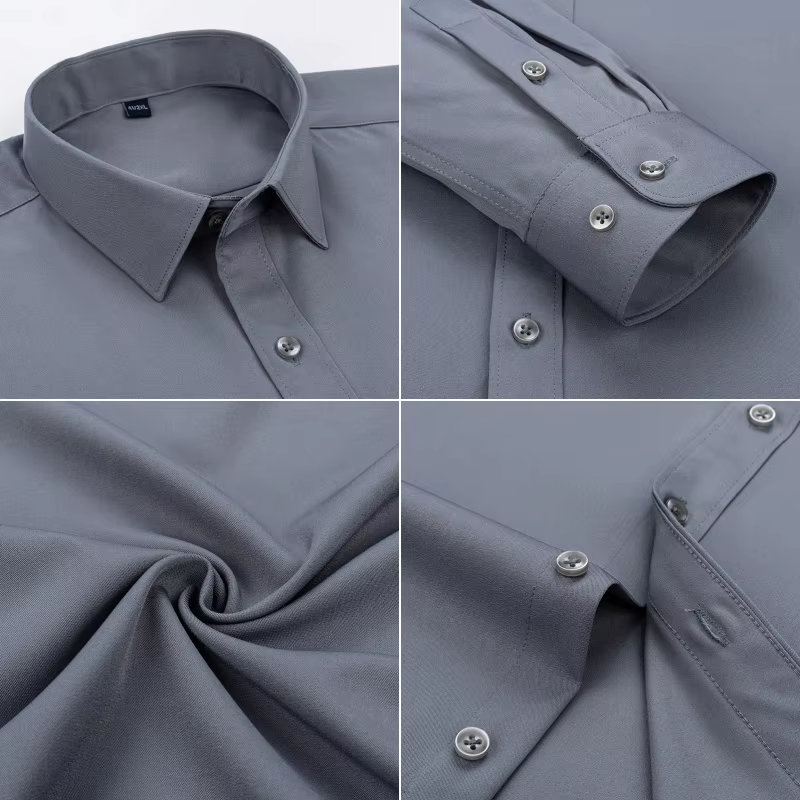Nouvelles chemises pour hommes à manches longues, chemises habillées pour hommes, coupe ajustée, che
