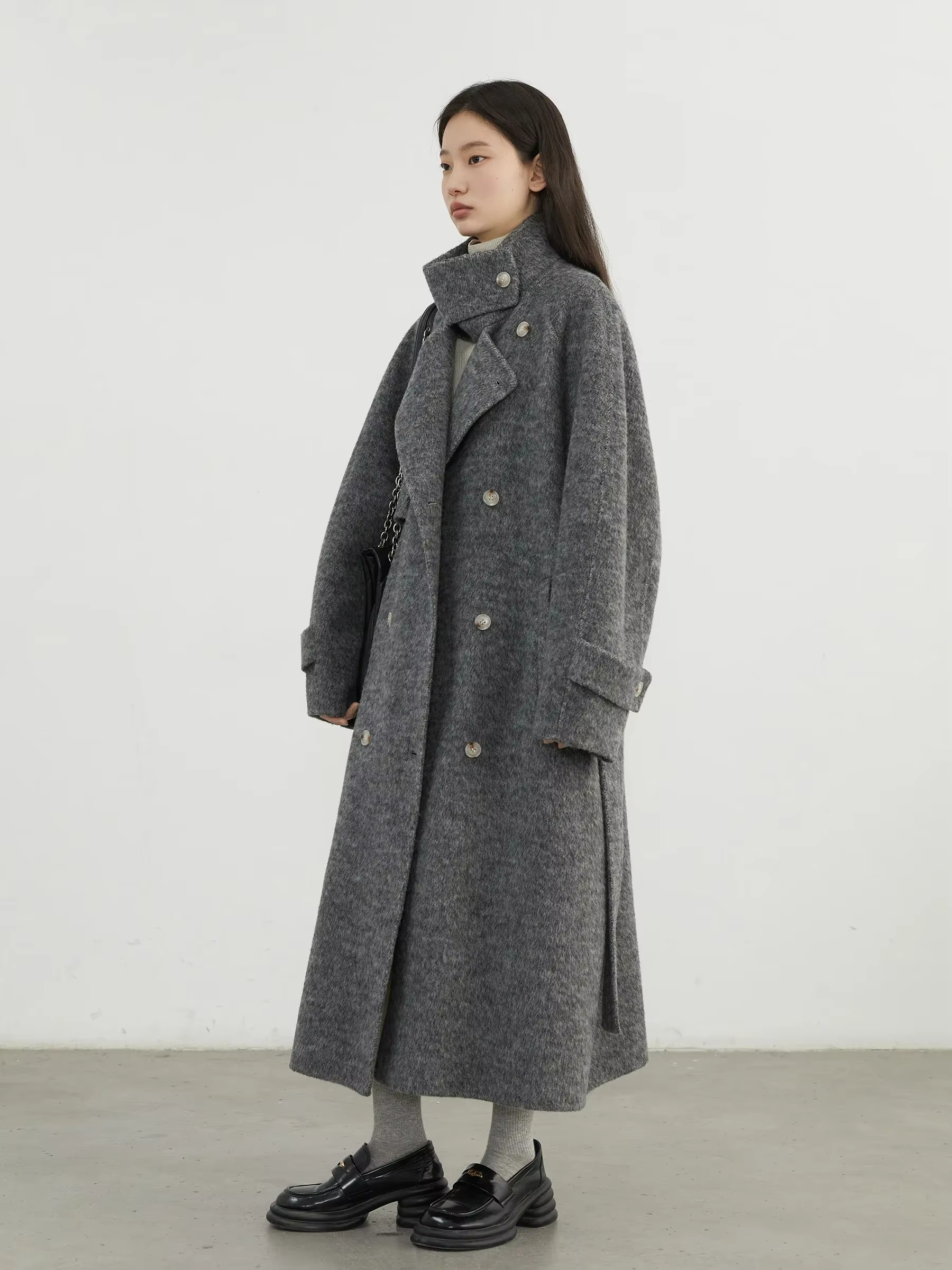 CHIC VEN – manteaux en laine pour femmes, ample, col montant, pardessus Double face, vêtements de de
