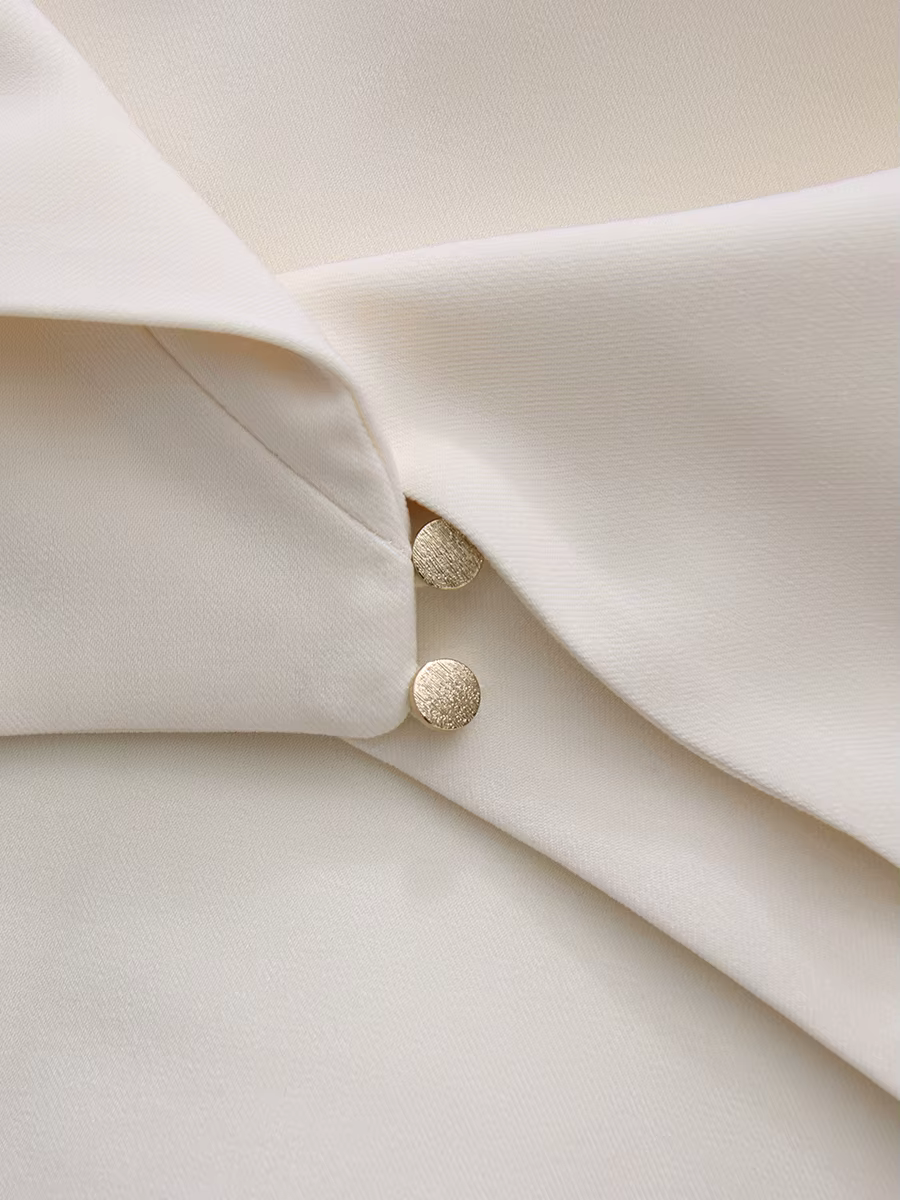 CHICEVER Ensemble deux pièces irrégulier uni pour femme, col châle à revers, sans manches, robe long