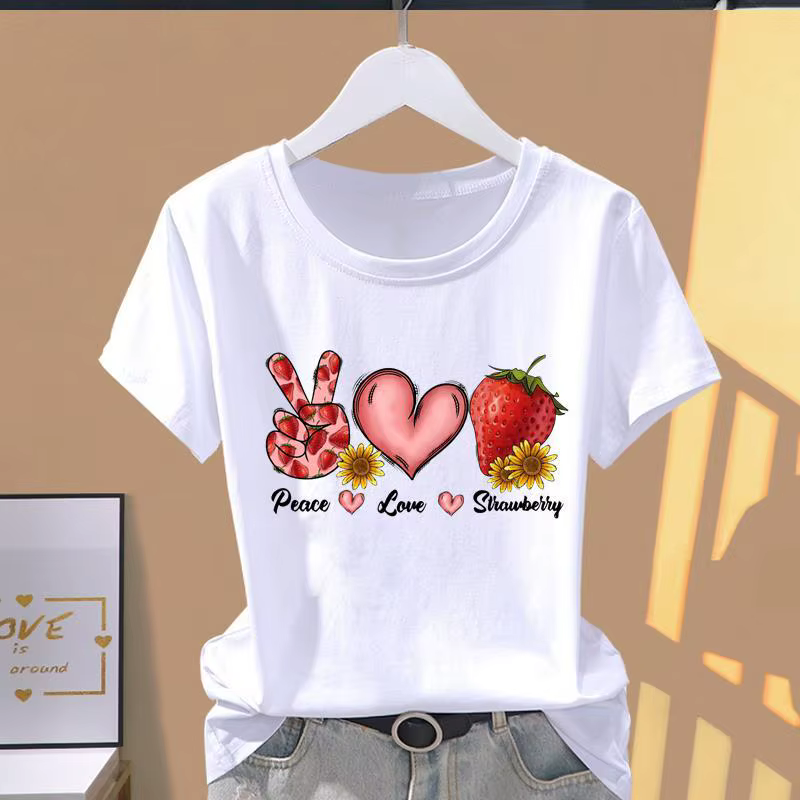 T-Shirt à Manches Courtes pour Femme, Vêtement Imprimé Papillon, Mode Pop, Décontracté