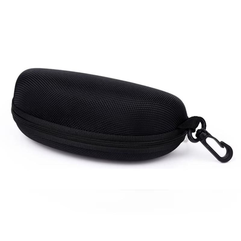 Étui de luxe pour lunettes de soleil à fermeture éclair EVA, boîte de protection en cuir PU noir de 