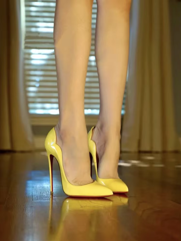 Talons hauts en cuir verni pour femmes, chaussures à bouche peu profonde, couleur personnalisée, mod