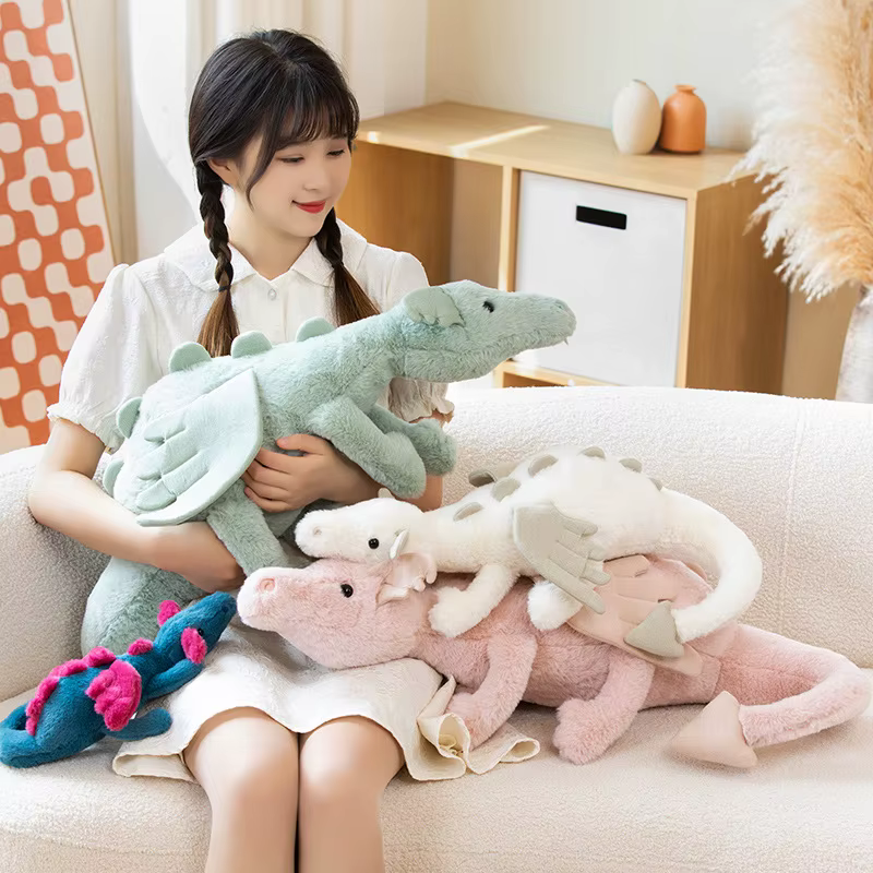 Figurine d'action de dragon volant, jouet en peluche, ailes de dinosaure volantes, chiffon beurre bl
