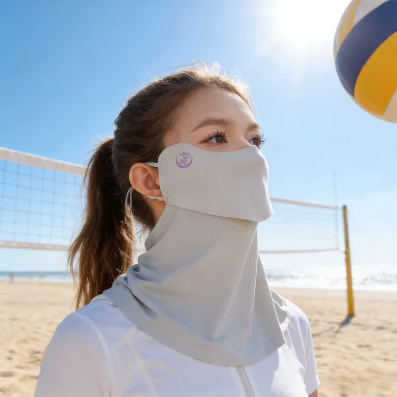 Masque en soie glacée respirant et pare-soleil pour le cou, protection UV, sans trace, idéal pour le