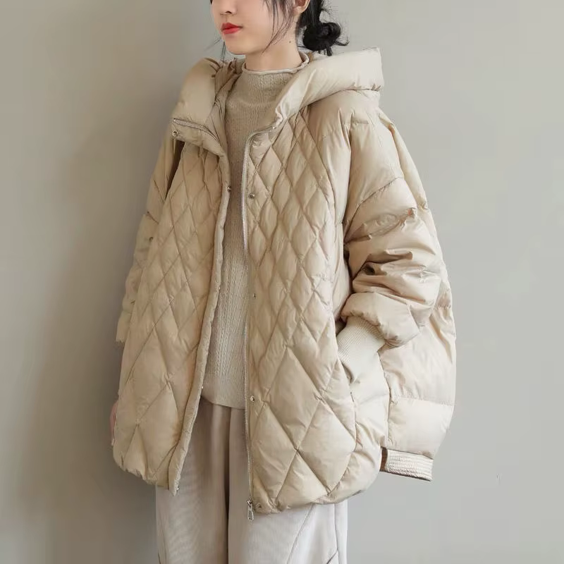 Veste en duvet de coton léger pour femme, pardessus décontracté, vêtements d'extérieur chauds à capu