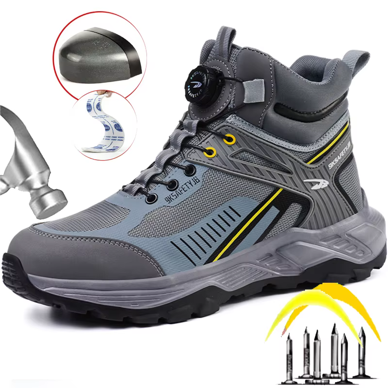 Nouvelles Chaussures de Sécurité pour Hommes à Bout Rotatif, Baskets Anti-écrasement et Anti-perfora