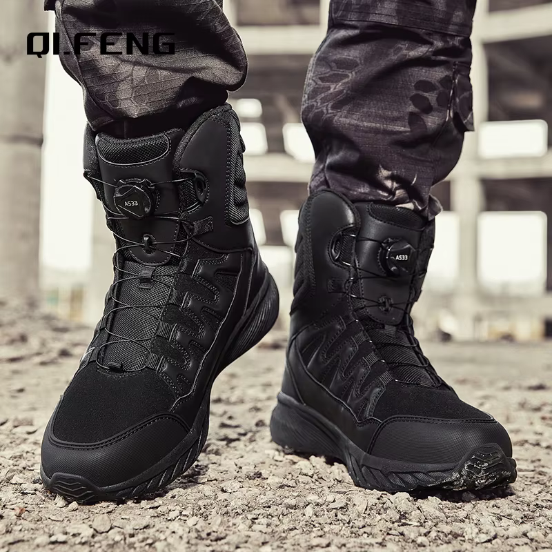 Grands bottes d'entraînement en plein air pour hommes, bottes de randonnée d'alpinisme, montantes, b