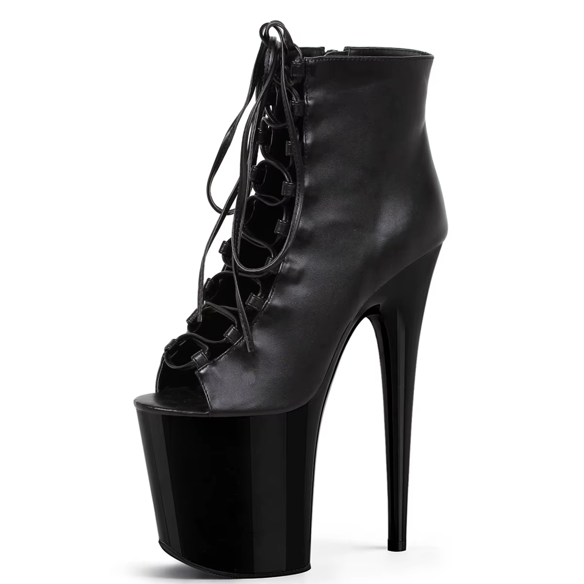 Bottines à lacets de 15cm pour femmes, chaussures à talons dénudés de 8 pouces, plate-forme de gladi