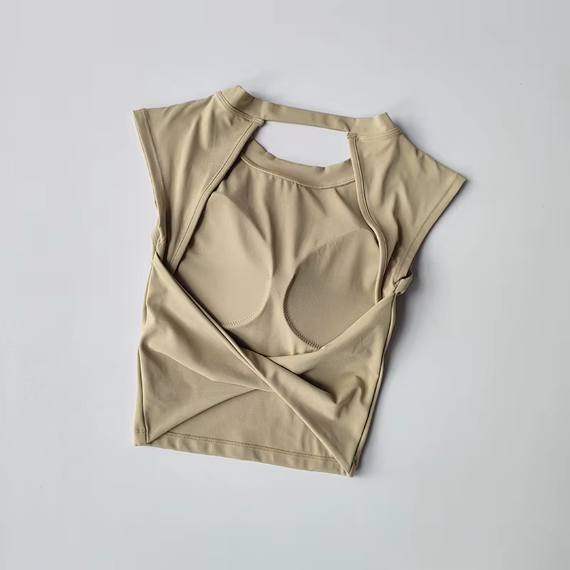 Soutien-gorge de sport push-up pour femmes, t-shirts sexy, beauté du dos, fitness, yoga, vêtements d