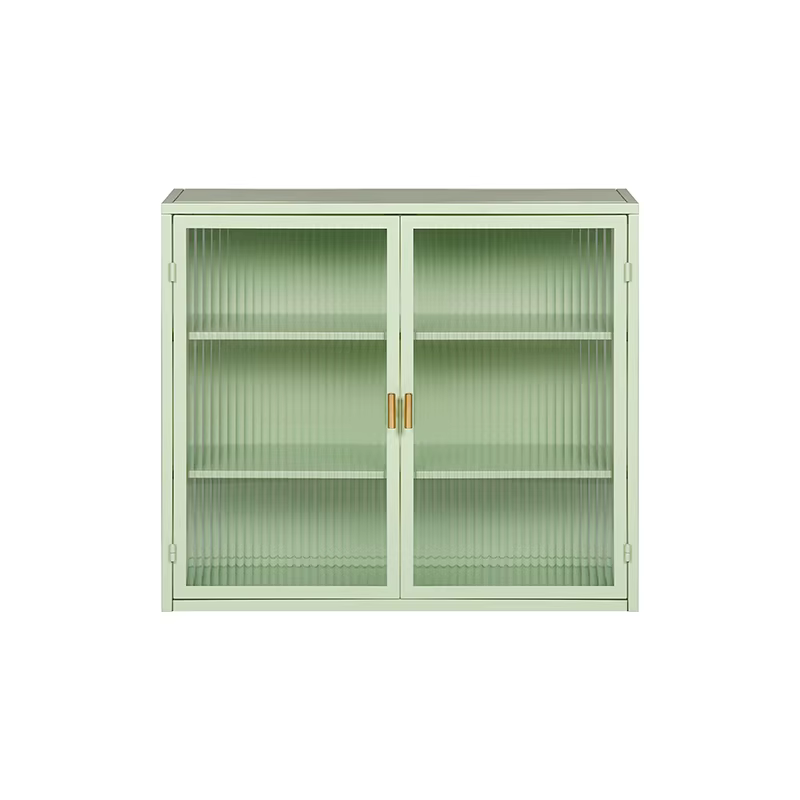 Armoire Murale Moderne à Deux Portes en Verre de 27.56 Pouces, avec Rangement à Trois Niveaux, pour 
