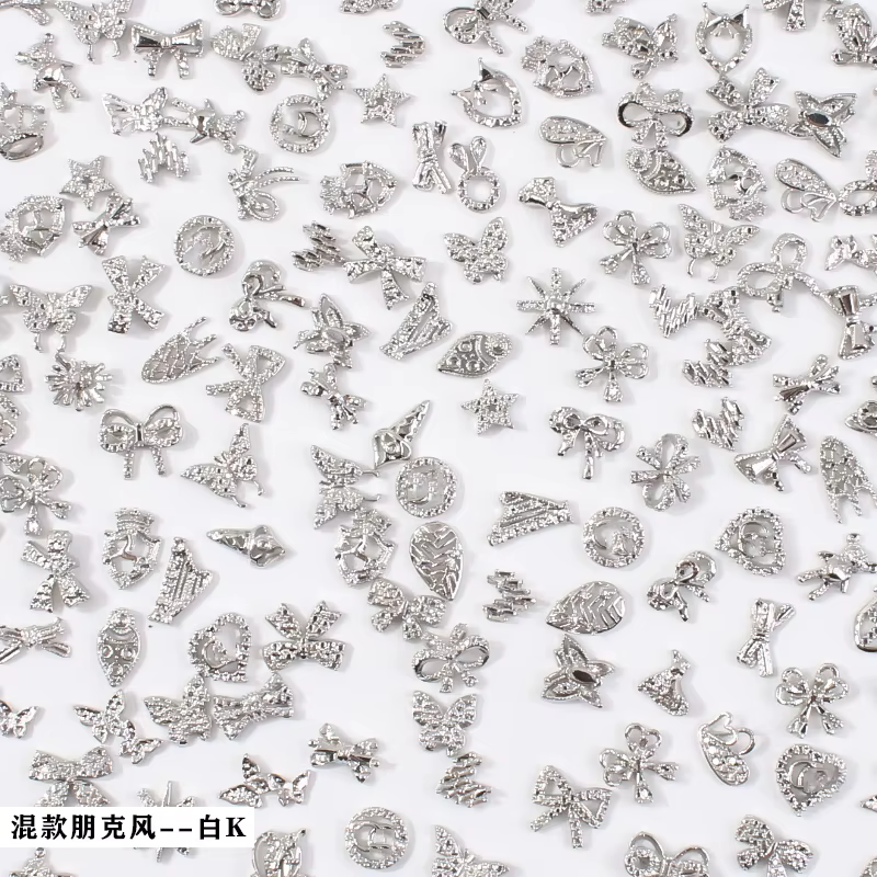 Breloques pour ongles en alliage papillon 3D, 50/60 pièces/lot, bijoux Design avec nœud papillon, lu