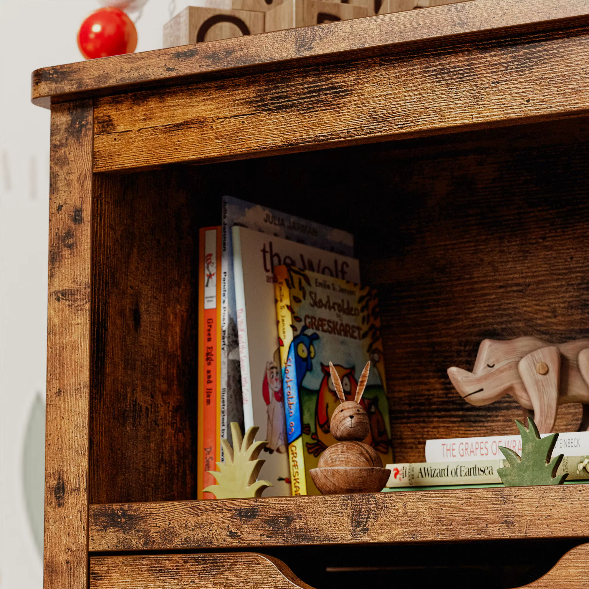 IlearCK-rangement de jouets pour garçons et filles, avec égouts de proximité, roues et étagère ouver