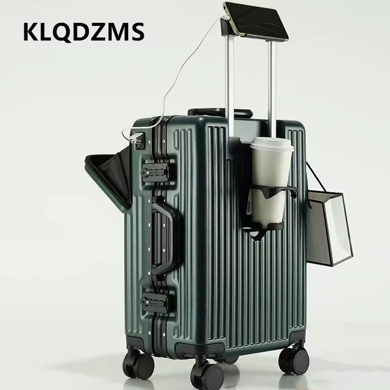 KLQDZMS valise multifonctionnelle ouverture avant valise d'embarquement boîtier de chariot pour ordi