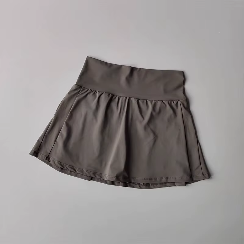 Jupe courte de sport taille haute pour femmes, pantalon de Yoga trapèze Anti-éblouissement avec doub